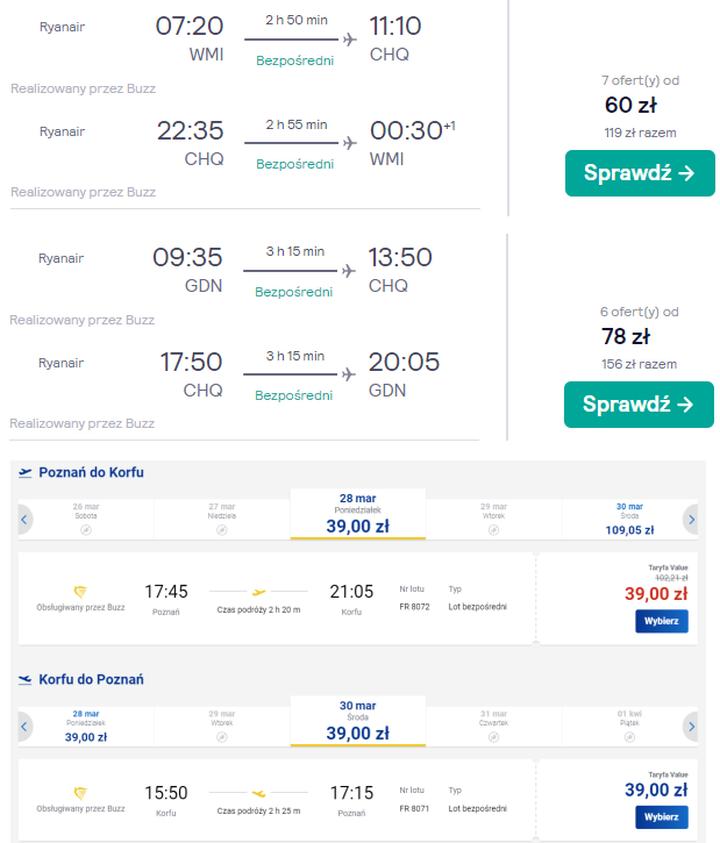 Ceny biletów lotniczych