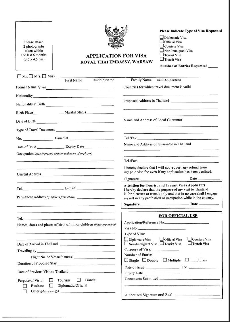 Zwolnienia wizowe Tajlandia