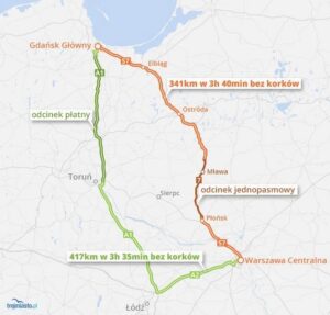 Ile trwa podróż z Warszawy do Gdańska? Czas lotu i trasy