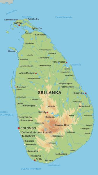 Sri Lanka na mapie
